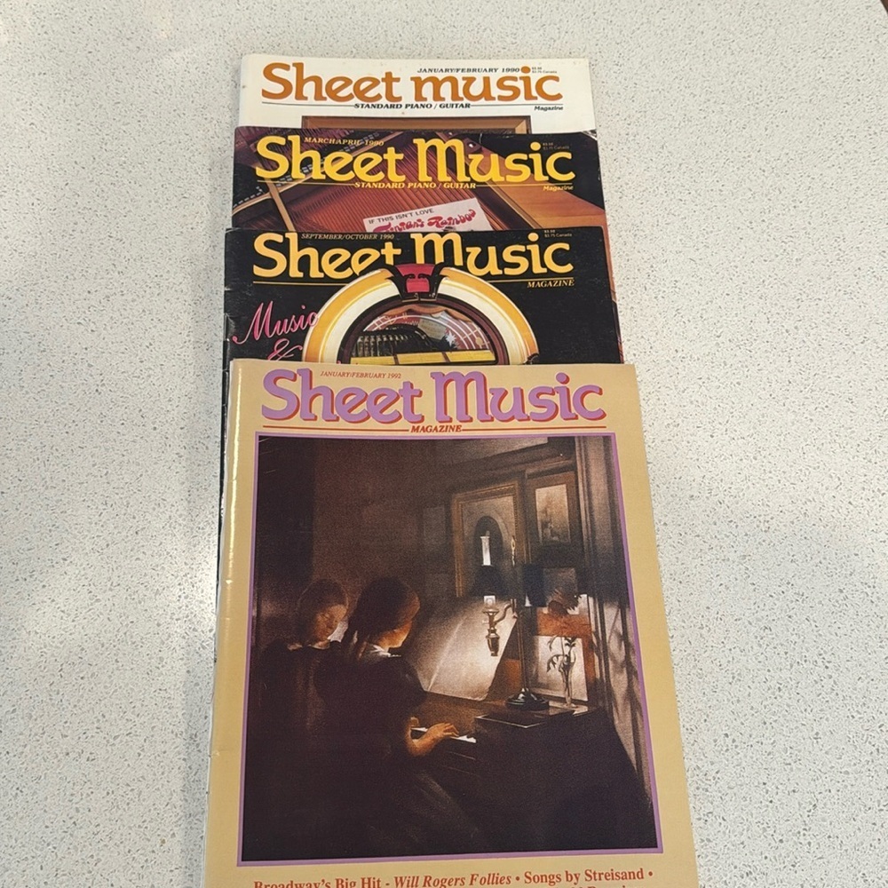 Sheet music, standard piano/guitar magazine 1990 1992